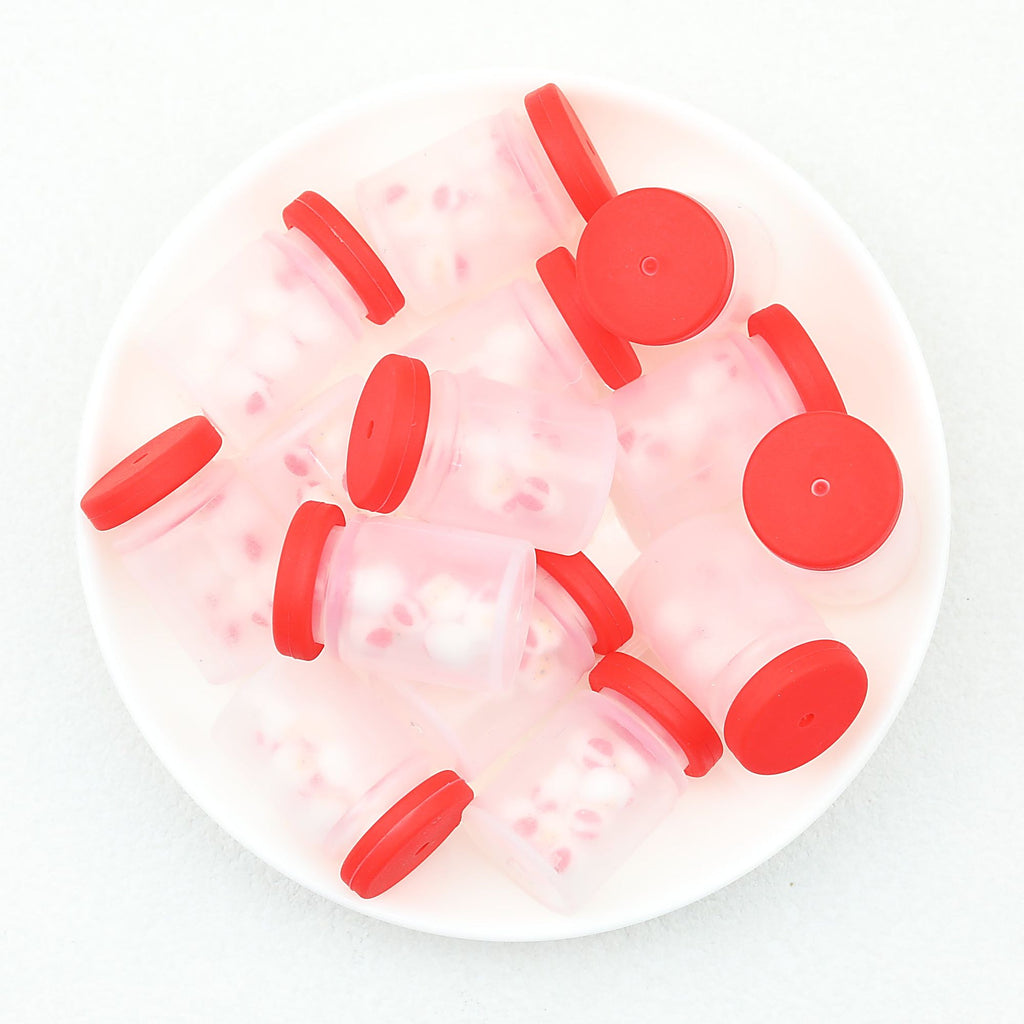 Silicone 3D Christmas Focal Beads Christmas Big Bottle 20pcs