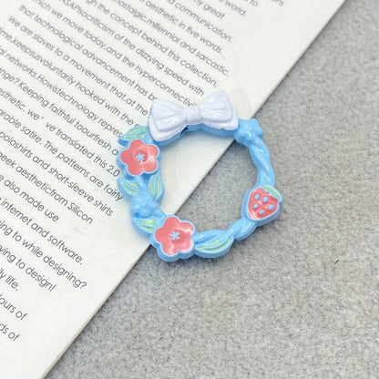 Bow Wreath Metal Beads 31mm Painted Enamel Alloy 10pcs 8