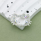 Cute Cartoon Hello Kitty Butterfly Alloy Bead Frames Colored Diamond 10pcs 7