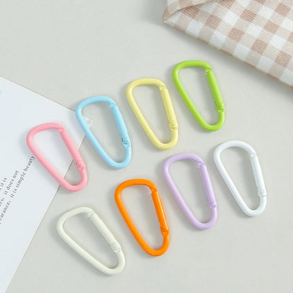 Metal D Shaped Spring Trigger Key Rings 46mm Colorful Painted 20pcs