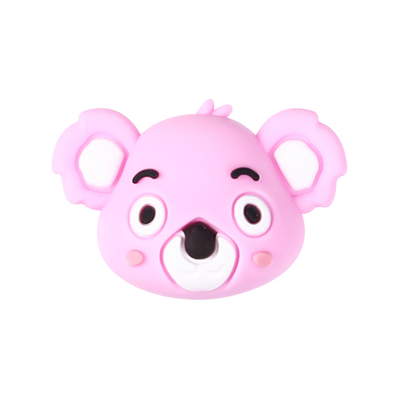 Silicone 3D Focal Beads Koala Head Multi Color Pastel Shades 20pcs 14