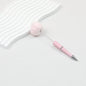 Beadable Pen Plush Pom-pom Colorful Ballpoint - Light pink