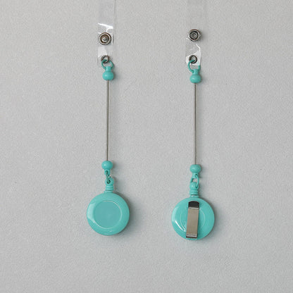 Beadable Badge Reels Retractable ID Keychain Clip - Candy blue