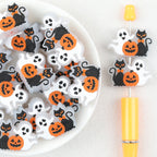 Halloween Ghost Pumpkin Cat Silicone Focal Beads 20Pcs 