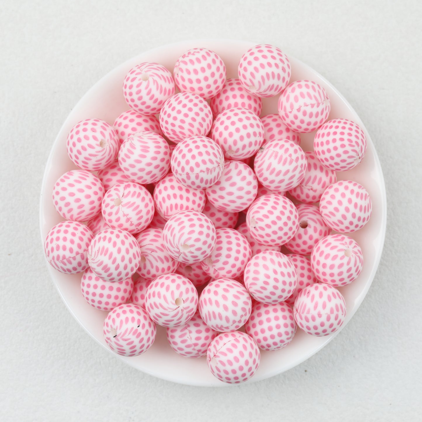 15mm Colorful Polka Dot Print Round Silicone Beads  50pcs 4