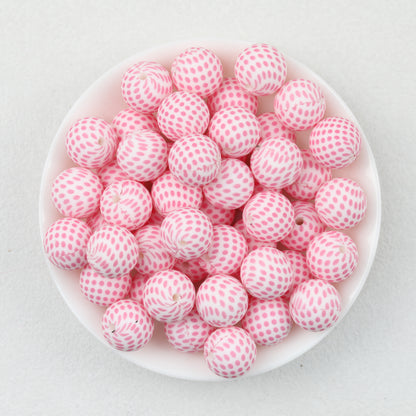 15mm Colorful Polka Dot Print Round Silicone Beads  50pcs 4
