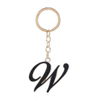 Metal Fashion Letter Keychain Black and Gold Script Design 27