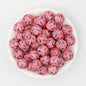 15mm US Themed Printed Silicone Round Beads 50pcs - Small US Flag