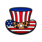 Silicone Focal Beads Independent Day USA Hat Leopard Print Star 20pcs