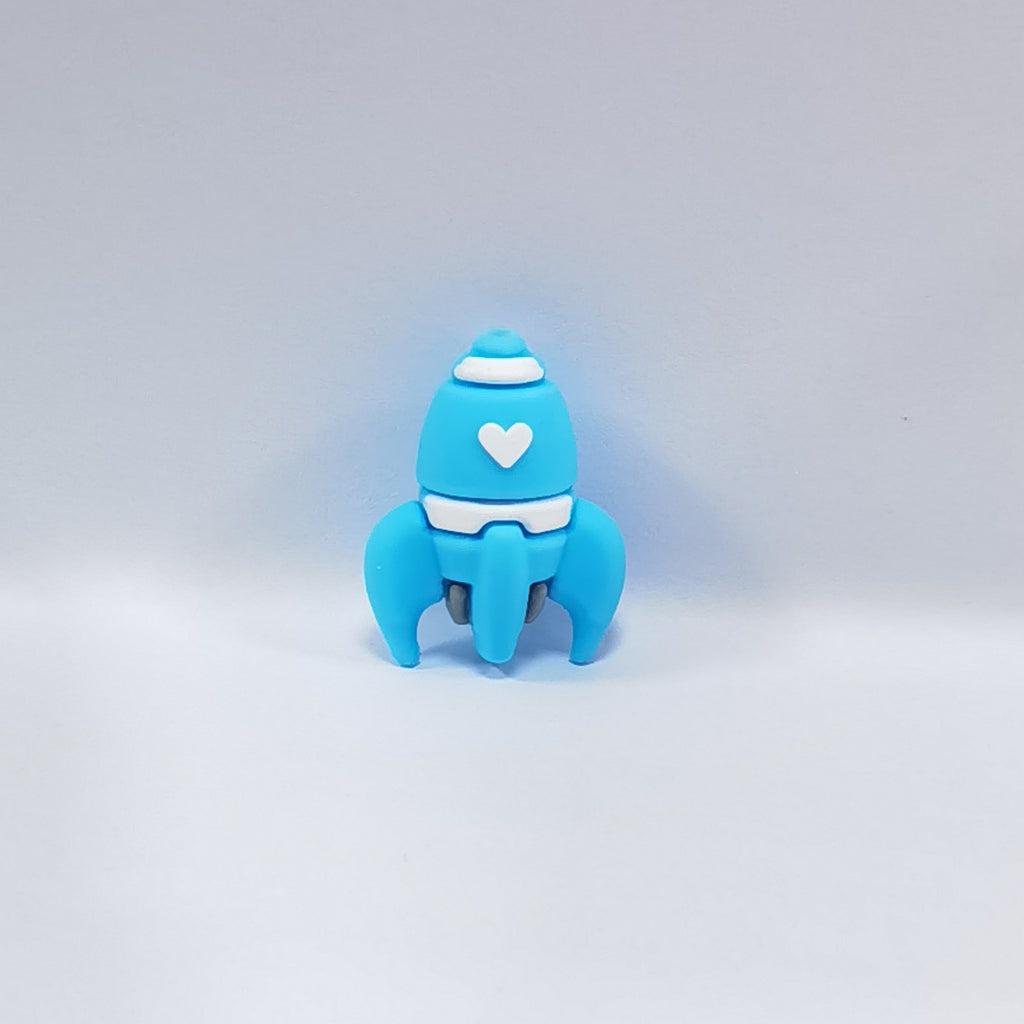 Silicone 3D Focal Beads Color Love Rocket Heart Detail 20pcs 2