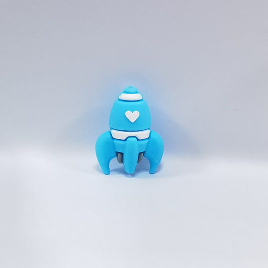 Silicone 3D Focal Beads Color Love Rocket Heart Detail 20pcs 2