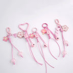Pink Cherry Blossom Acrylic Flower Keychain 2pcs