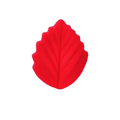 Colorful Leaf Silicone Beads Solid Color Matte Finish 20pcs 22