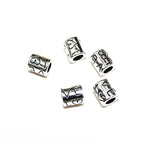 Tube Metal Beads 9x8mm Love Lettering Silver Tone 50pcs