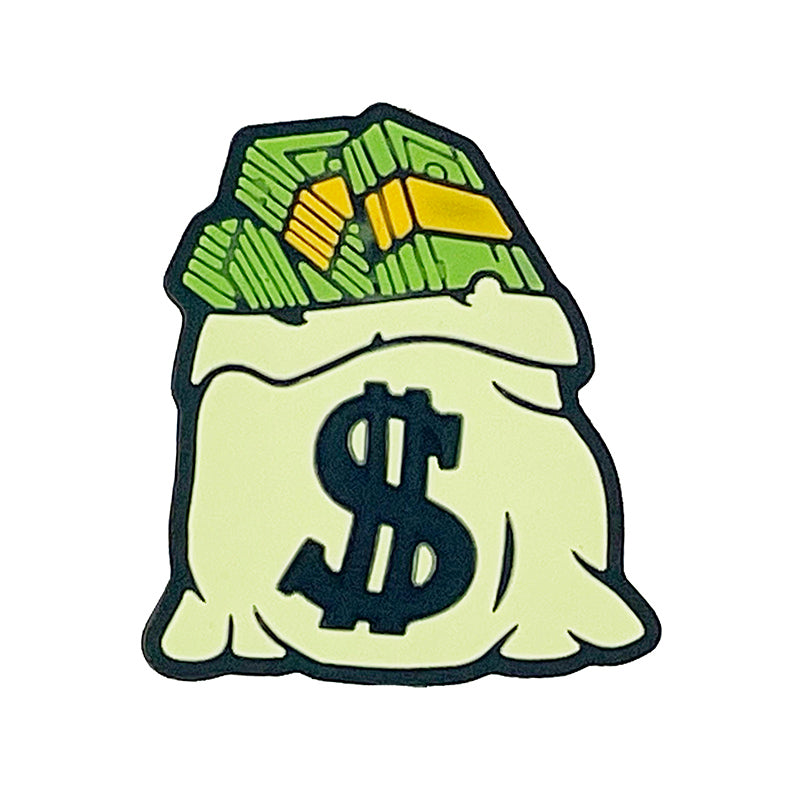 Silicone Focal Beads Money Bag Creamy Sack Green Bills 20pcs