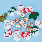 Silicone Focal Beads Christmas Tree Snowman Stocking 20pcs 4