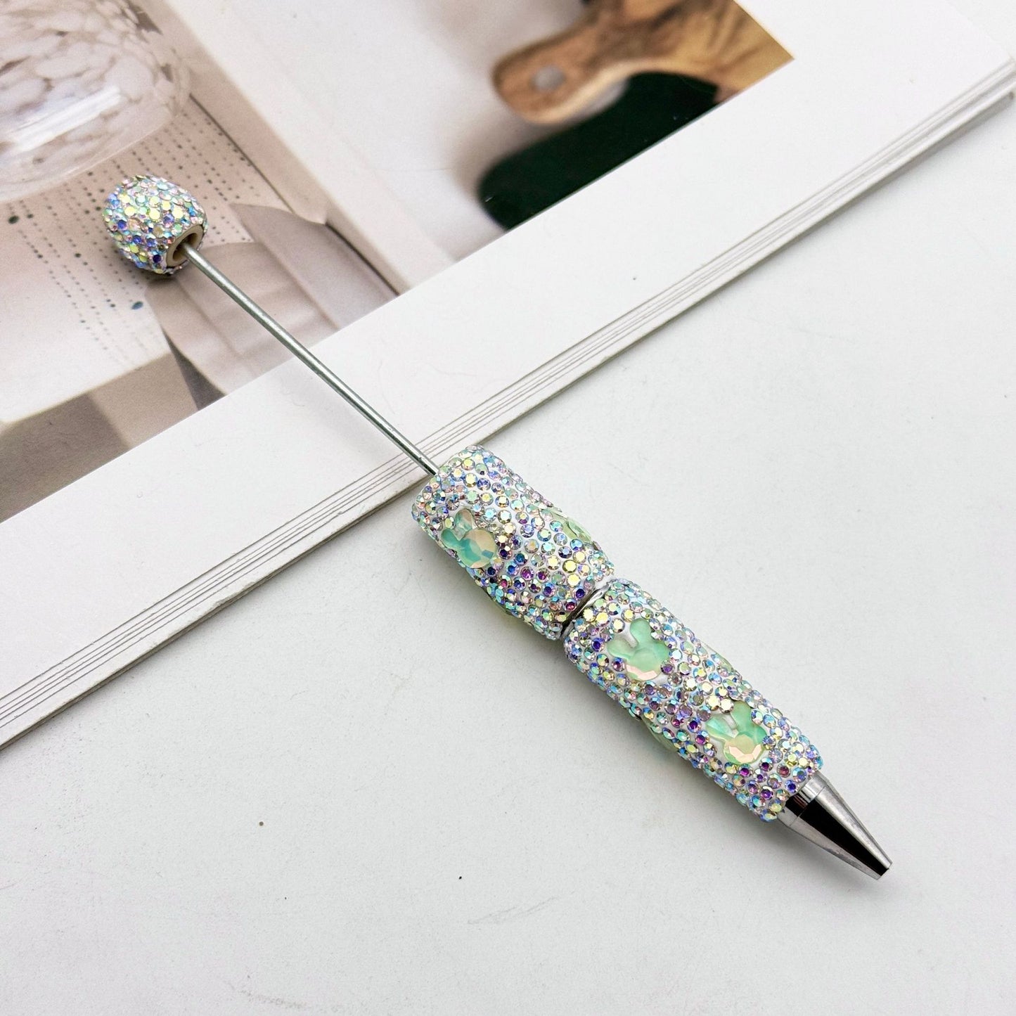 Love Rabbit Colored Rhinestones Beadable Pen 12