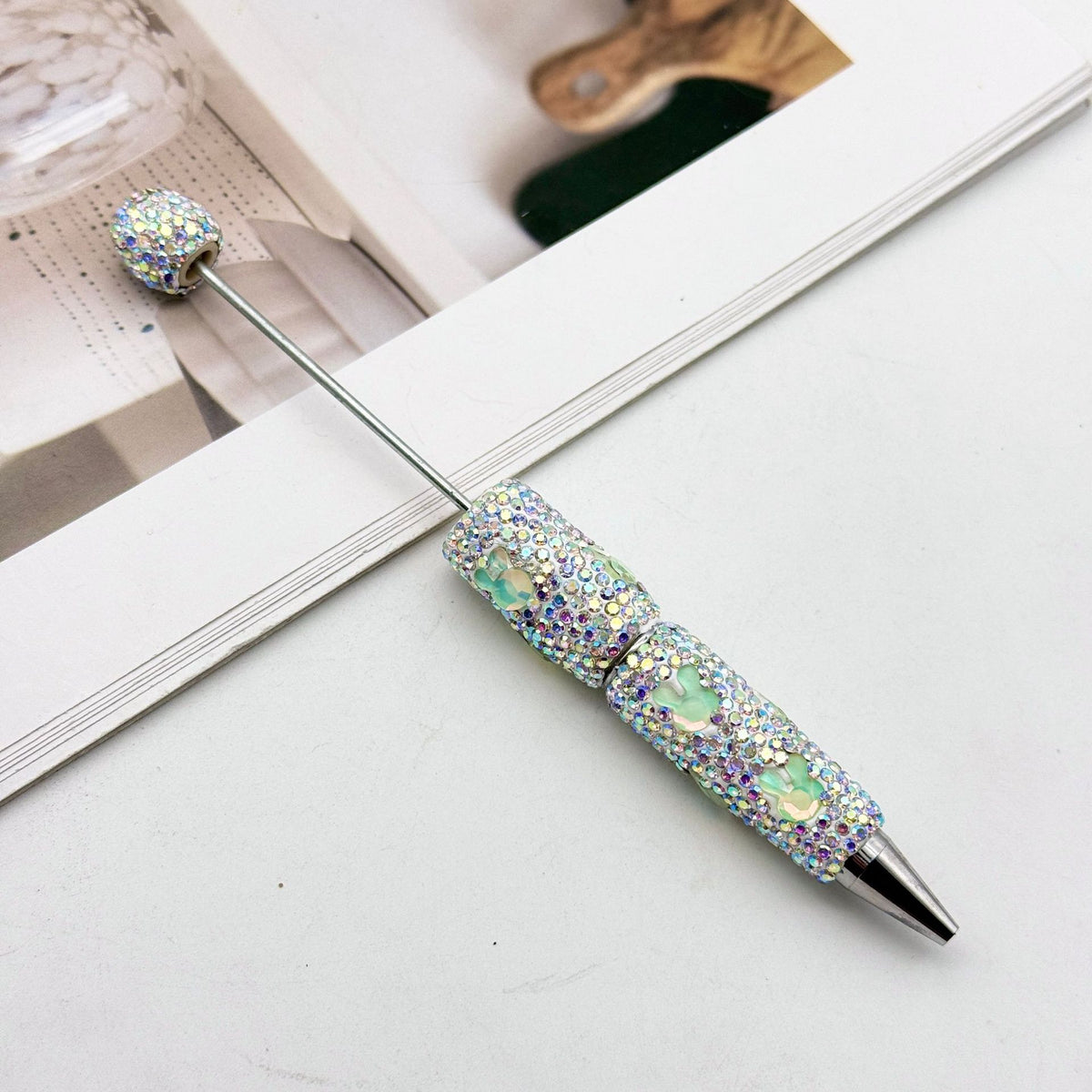 Love Rabbit Colored Rhinestones Beadable Pen 12