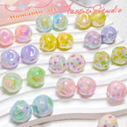 UV Finish Dot Acrylic Beads 16mm Pastel Colors 10pcs