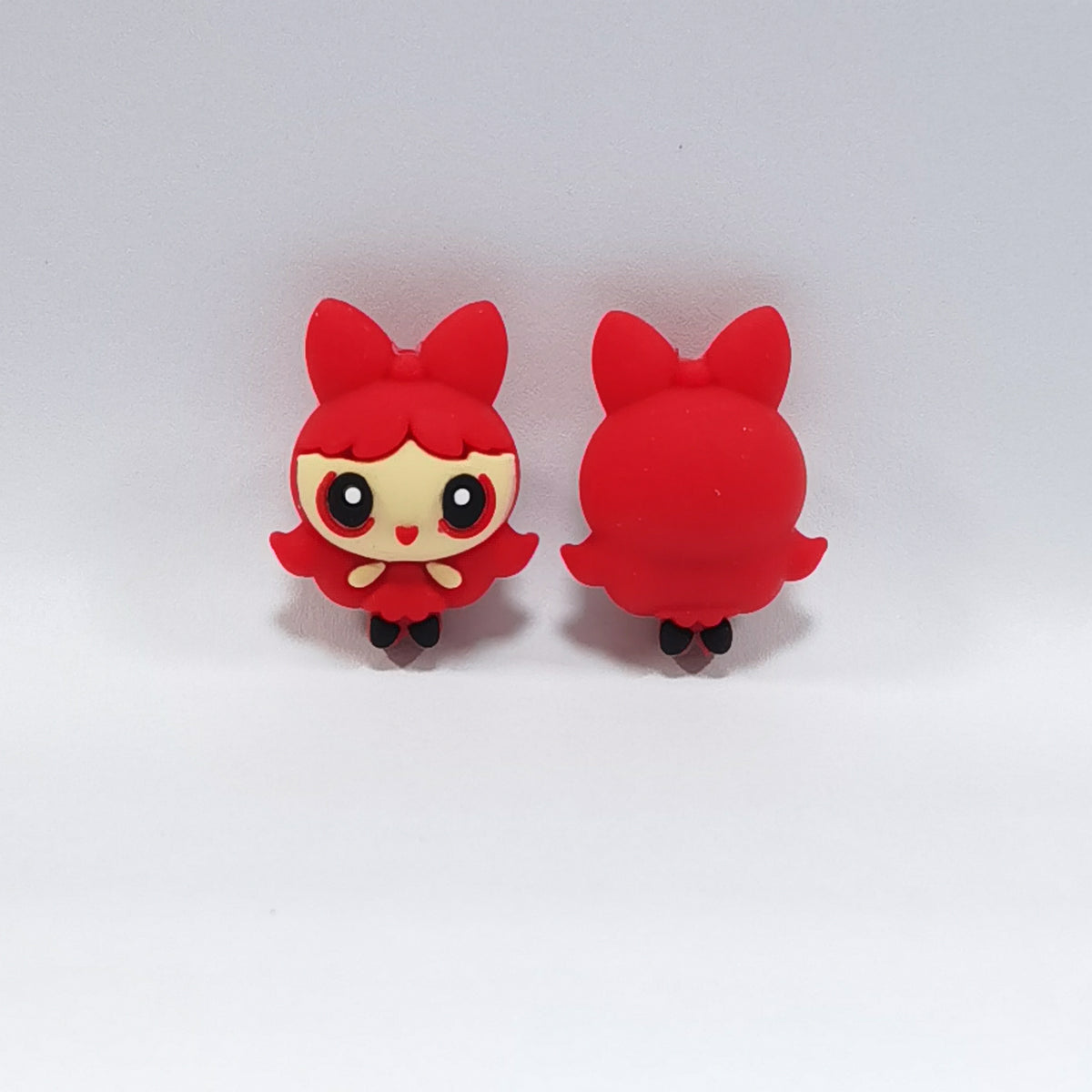 Silicone 3D Focal Beads Flying Girl Police Officer Bunny Ears Red 20pcs