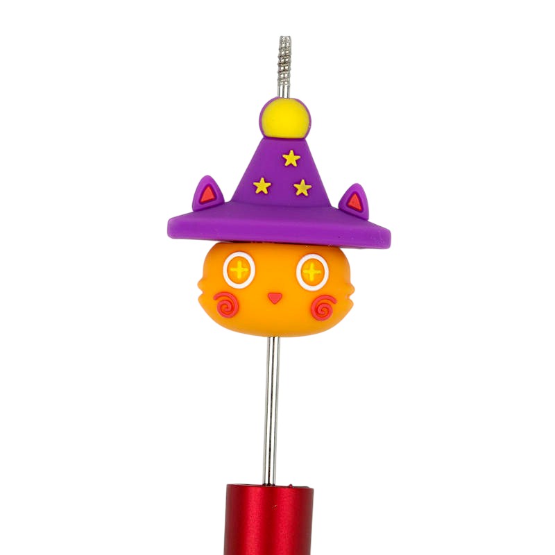 Silicone 3D Focal Beads Halloween Imp Wizard Hat Stars 20pcs 2