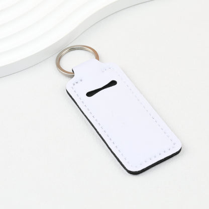 Neoprene Sublimation Lip Balm Chapstick Holder Keychain Solid Color