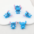 Silicone 3D Focal Beads Blue Stitch Smiling Face Front Facing - 1 piece