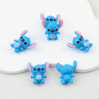 Silicone 3D Focal Beads Blue Stitch Smiling Face Front Facing - 1 piece