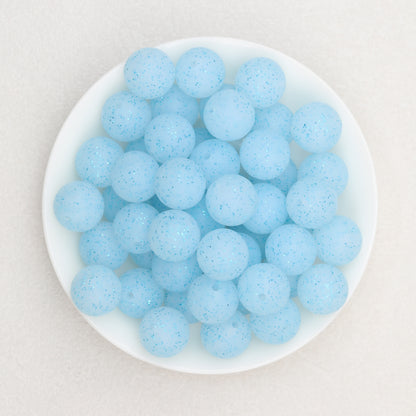15mm Glitter Silicone Round Beads with 2.5mm Hole 50pcs 6