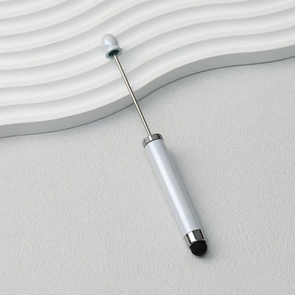 Beadable Stylus Pen Plastic Multi Color 3 in 1 Function - White