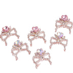 Alloy Crystal Bow Knot Heart Shape Beads 23mm 5pcs 5