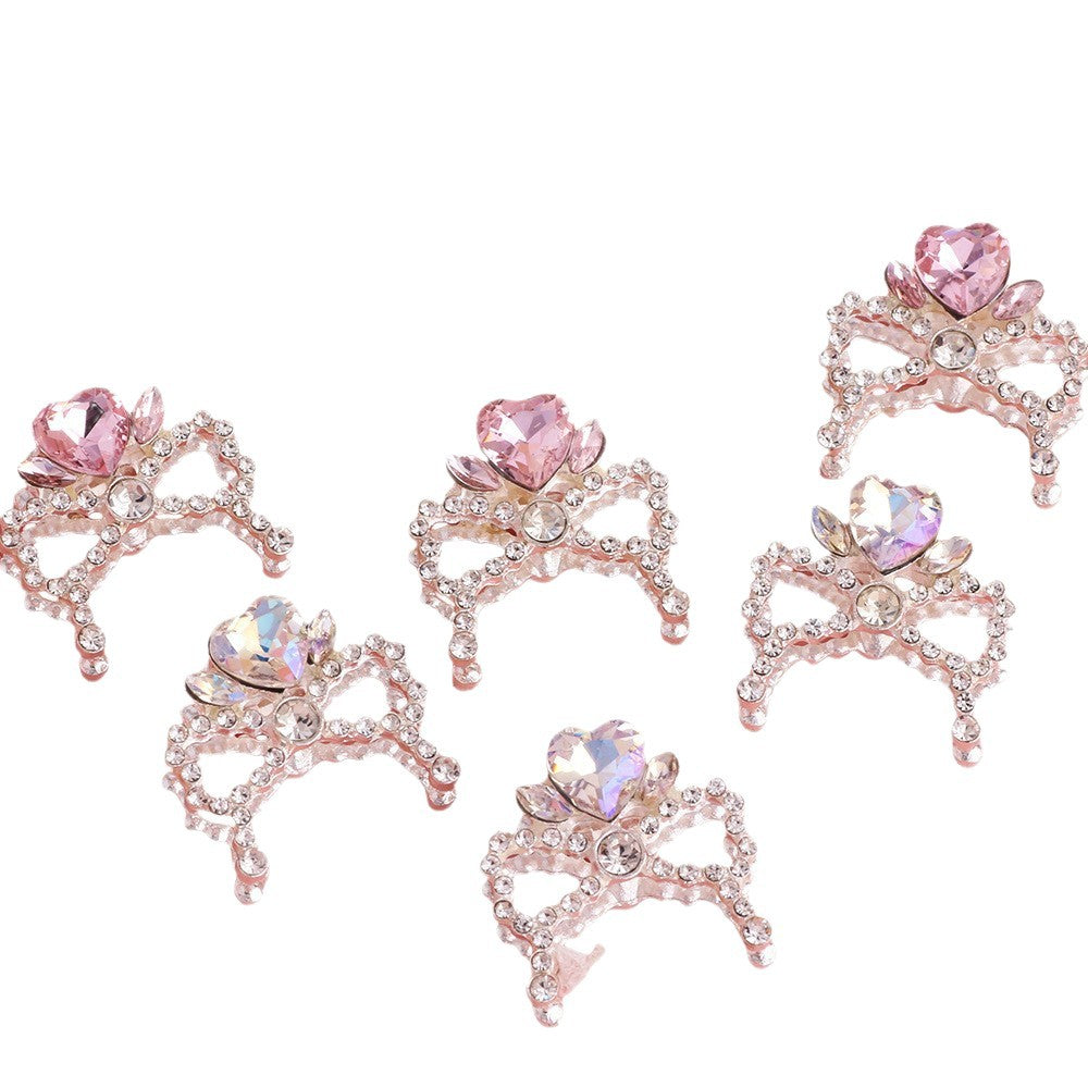 Alloy Crystal Bow Knot Heart Shape Beads 23mm 5pcs 5