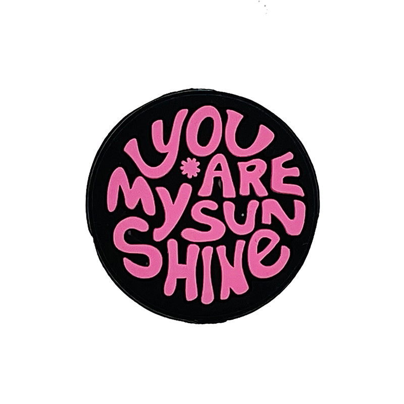 Silicone Focal Beads You Are My Sunshine Circle Badge 20pcs 2