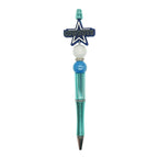 Silicone Focal Beads Dallas Cowboys Navy Star with White Accents 20pcs 3