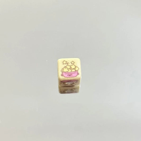House Car Printed Acrylic Square Beads 10mm Pastel Colors 20pcs 2