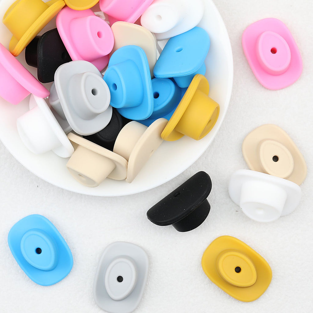 Western Style Silicone Cowboy Hat Focal Beads 20pcs