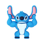 Silicone 3D Focal Beads Disney Blue Stitch Pull Ears Muscle Pose 20pcs 10