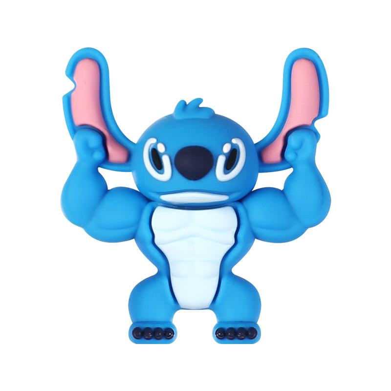 Silicone 3D Focal Beads Disney Blue Stitch Pull Ears Muscle Pose 20pcs 10