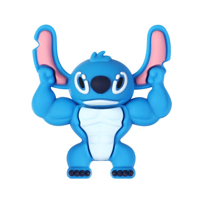 Silicone 3D Focal Beads Disney Blue Stitch Pull Ears Muscle Pose 20pcs 10