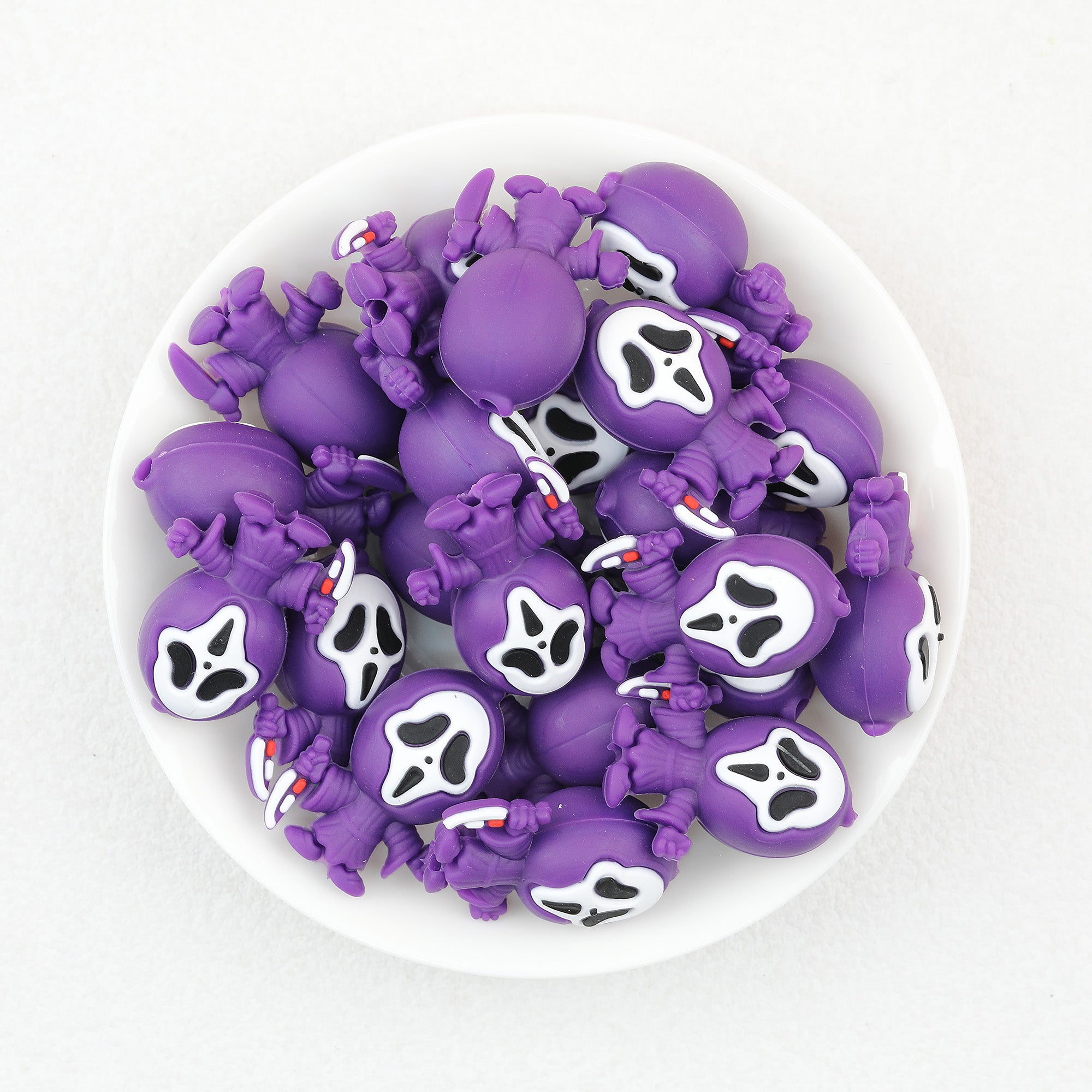 3D Halloween Colored Grimace Silicone Focal Beads 20Pcs  7