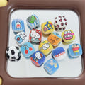 Acrylic Square Beads 16mm Glossy Cartoon Faces 10pcs