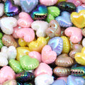 Vintage Style 21mm Heart Balloon Acrylic Beads Iridescent 50pcs 3