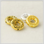 Ring Metal Beads 12mm Embossed Heaven And Earth Design 50pcs