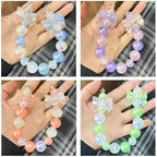 Glow Bowknot Acrylic Beads 24x32mm Iridescent Light In The Dark 10pcs 4