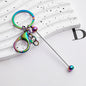 Beadable Keychain Bar Metal Slender Shaft Polished Ball Lobster Clasp - Electroplating colorful