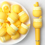  3D Yellow Honey Pot Silicone Focal Beads 20Pcs