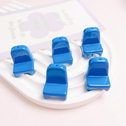 Small Chair Acrylic Beads 20x25mm Colorful Glossy 10pcs 17