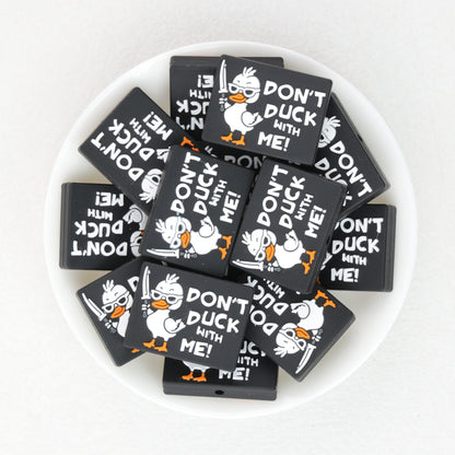Silicone Focal Beads Handsome Ducks Black Sunglasses Sword 20pcs