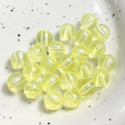 Colored Round Acrylic Beads 8mm Pastel Glossy Shimmer 100pcs 13