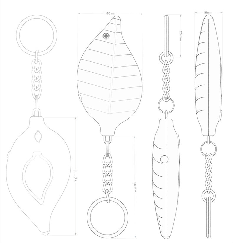 Leaf Personal Alarm Keychain Portable Self Defense with Flashlight 3